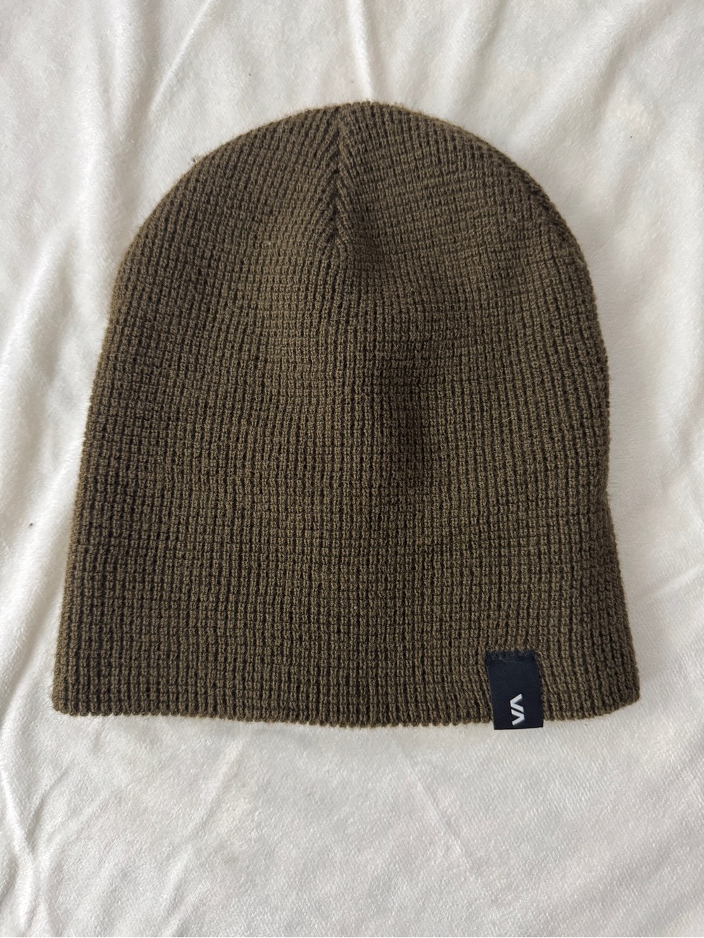 RVCA Olive Knit Beanie Men's Ribbed Winter Hat